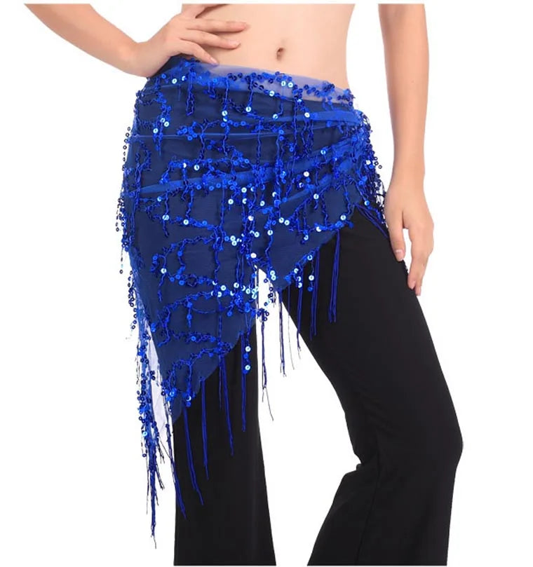 Belly dance oriental belly dance costumes Belt Women 140cm Sequins Tassels Chiffon Hip Scarf for Thailand India Arab dance Belts
