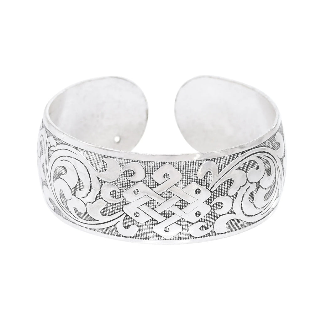 Classic Vintage Silvery Tibet Cuff Bracelet For Women Boho Ethnic Metal Carved Flower Bangles Gypsy Tribal Afghan India Jewelry