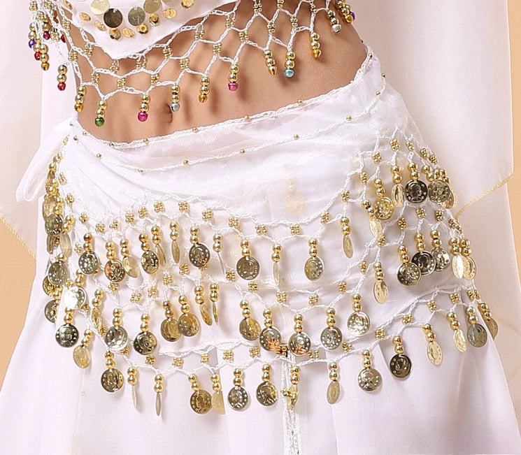 Belly dance oriental belly dance costumes Belt Women 140cm Sequins Tassels Chiffon Hip Scarf for Thailand India Arab dance Belts