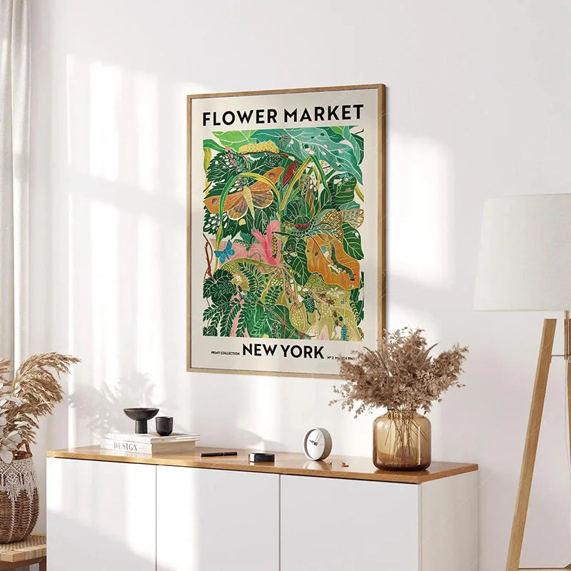 1pc Green Botanical Leaves Interior Art Print Houseplants Nature Indoors Canvas Wall Home Decor Calming Poster Foliage and Plant