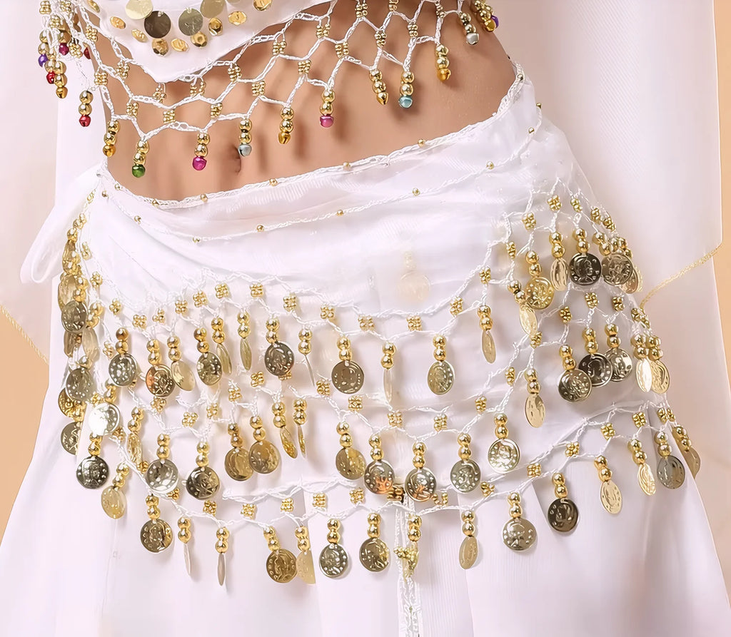 Belly dance oriental belly dance costumes Belt Women 140cm Sequins Tassels Chiffon Hip Scarf for Thailand India Arab dance Belts