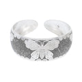 Classic Vintage Silvery Tibet Cuff Bracelet For Women Boho Ethnic Metal Carved Flower Bangles Gypsy Tribal Afghan India Jewelry