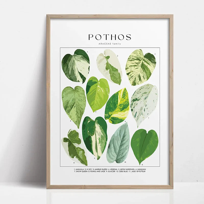 1pc Green Botanical Leaves Interior Art Print Houseplants Nature Indoors Canvas Wall Home Decor Calming Poster Foliage and Plant